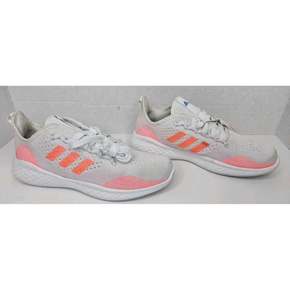 Adidas Women's White/Orange Sneaker Fluid Flow 2.0 Running Size 7 US Lightweight - Picture 4 of 8